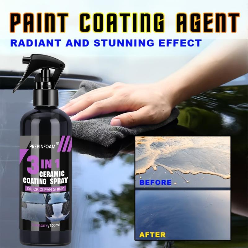 Nano Liquid Coating - 3-in-1 Auto-Keramik-Flüssigbeschichtungsspray, Nano-Kristall-Hydrophob-Schutz für Fahrzeuge, verbesserte